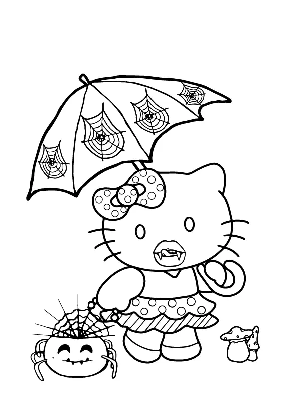 Hello Kitty Halloween Coloring Pages 16