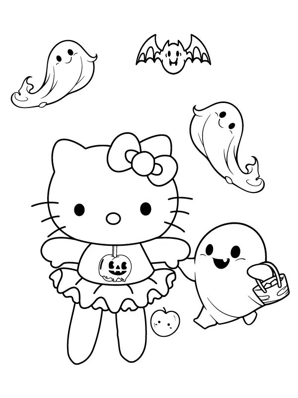 Hello Kitty Halloween Coloring Pages 5