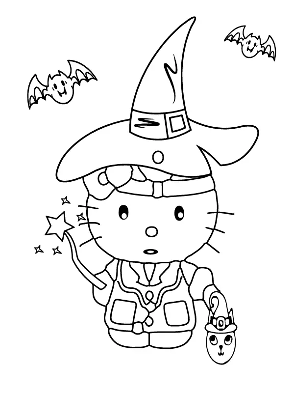 Hello Kitty Halloween Coloring Pages 7
