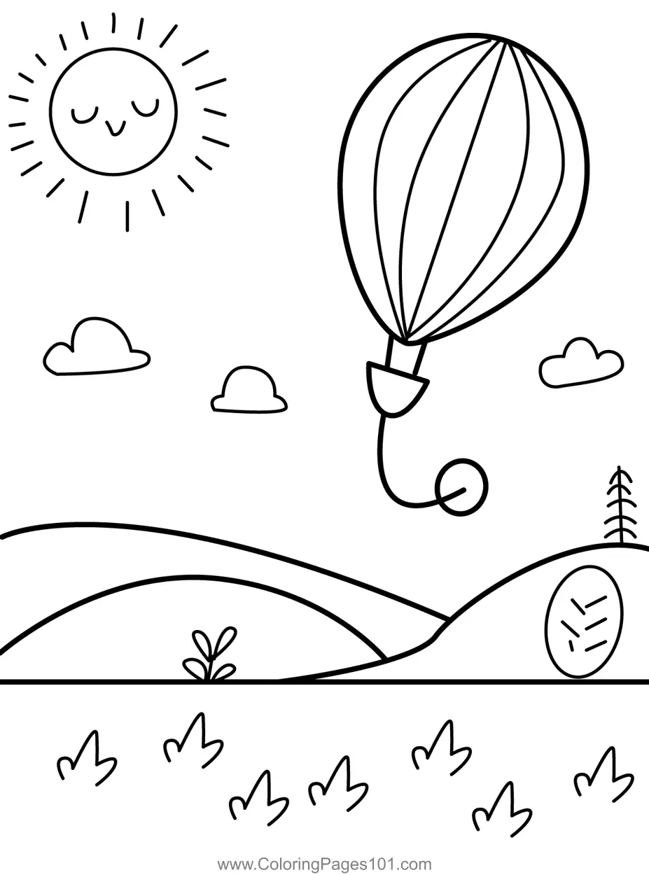 Hot Air Balloons Coloring Pages 8