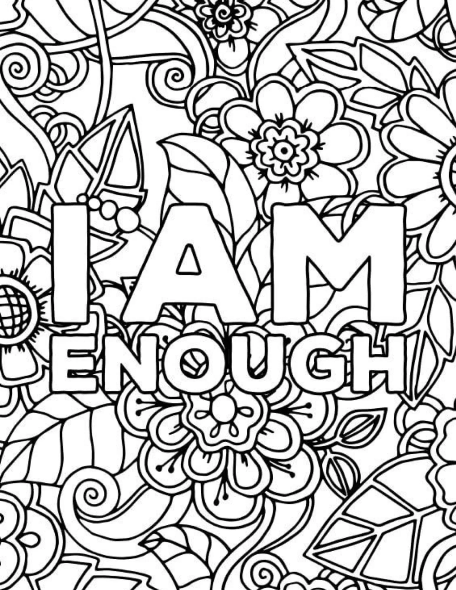 I Am Enough Coloring Pages 1