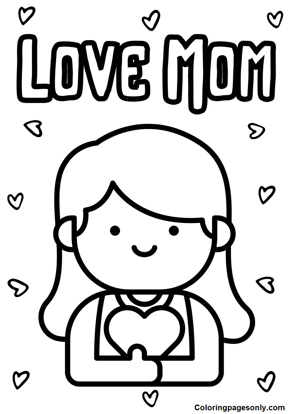 Desenhos de Amo-Te Mae Para Colorir 10