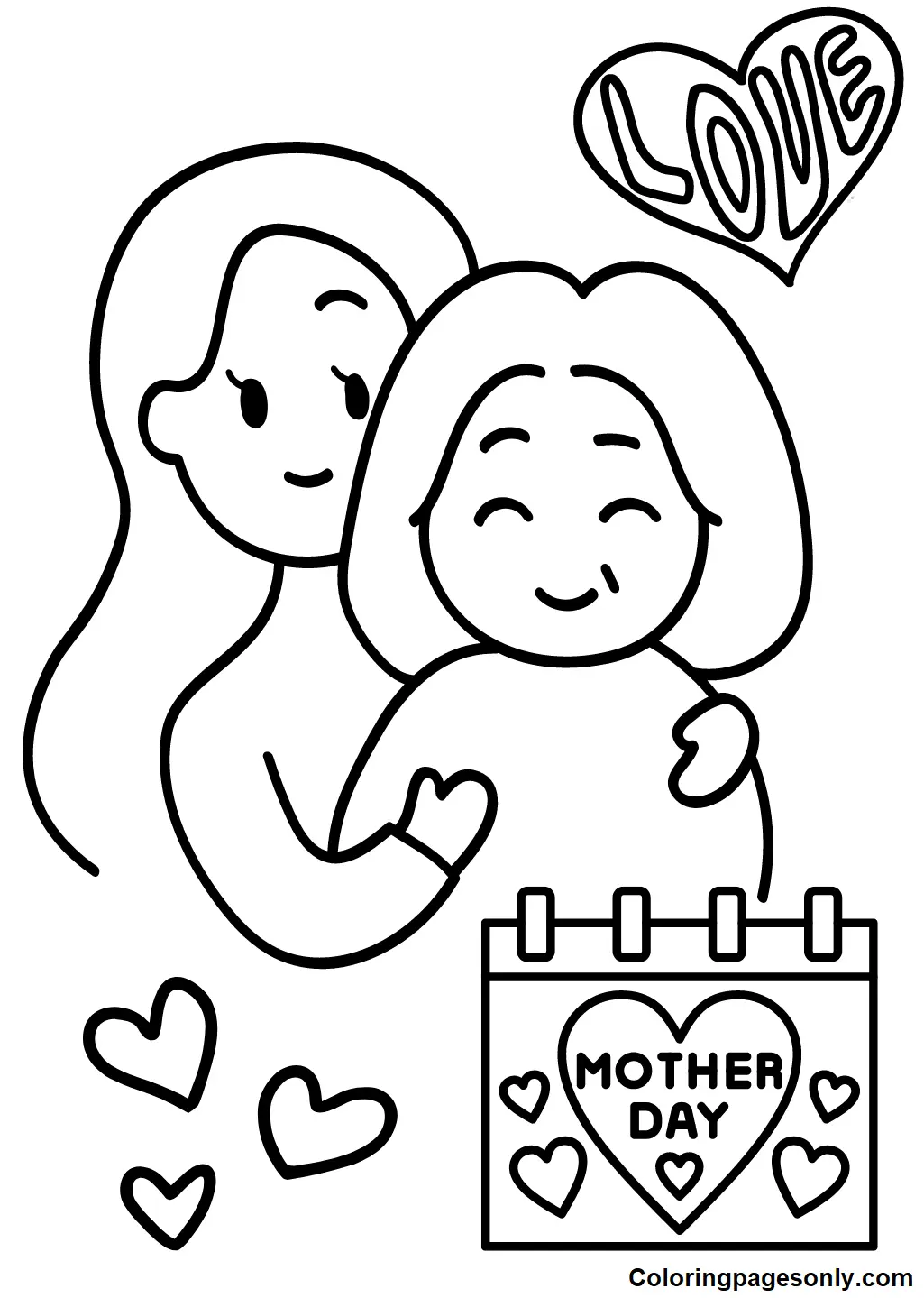 Desenhos de Amo-Te Mae Para Colorir 9