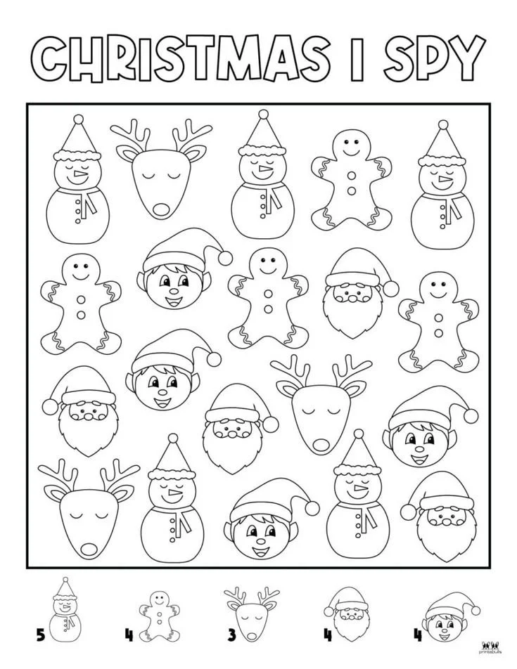 I Spy Christmas Coloring Pages 6