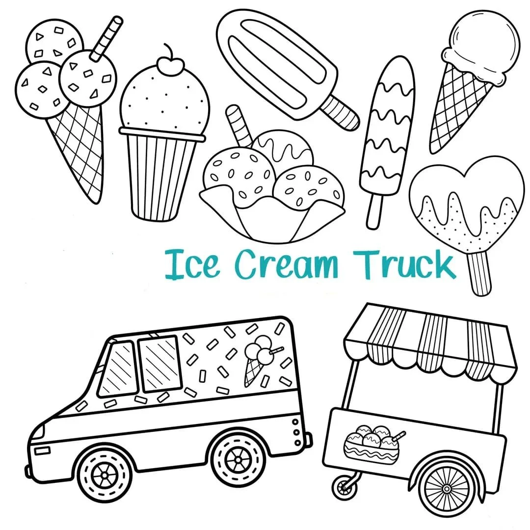 Ice Cream Truck Coloring Pages