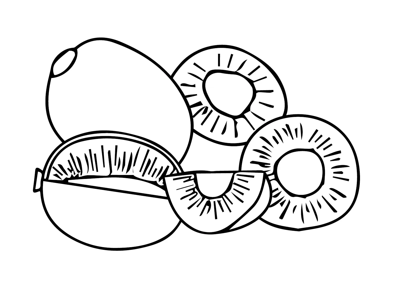 Kiwi Fruit Coloring Pages 6
