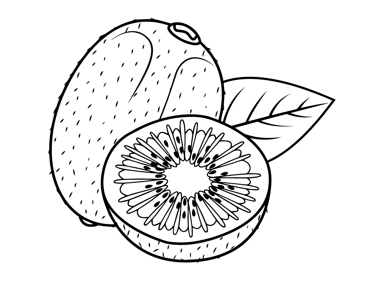 Kiwi Fruit Coloring Pages 8