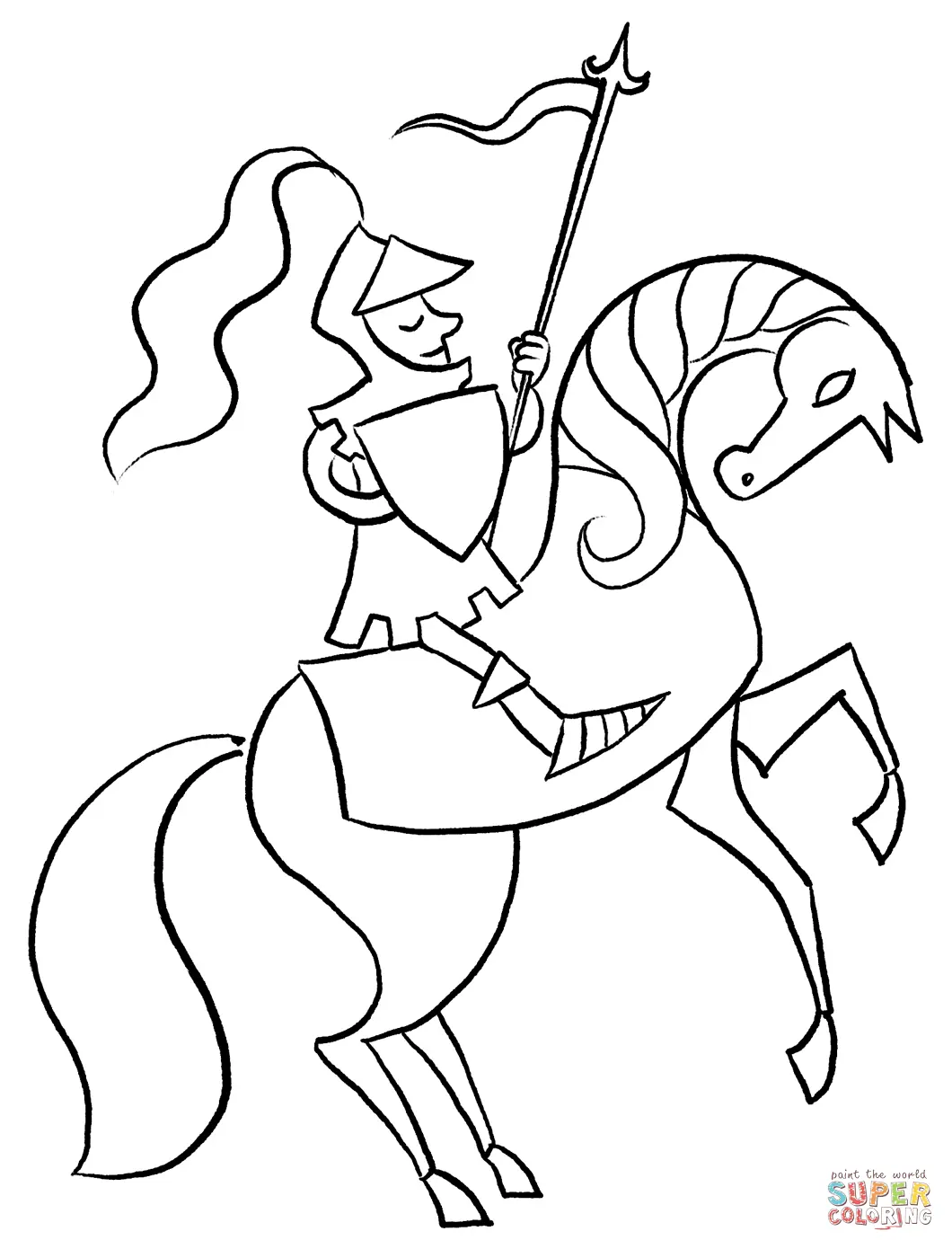 Cavaleiros Para Colorir 3