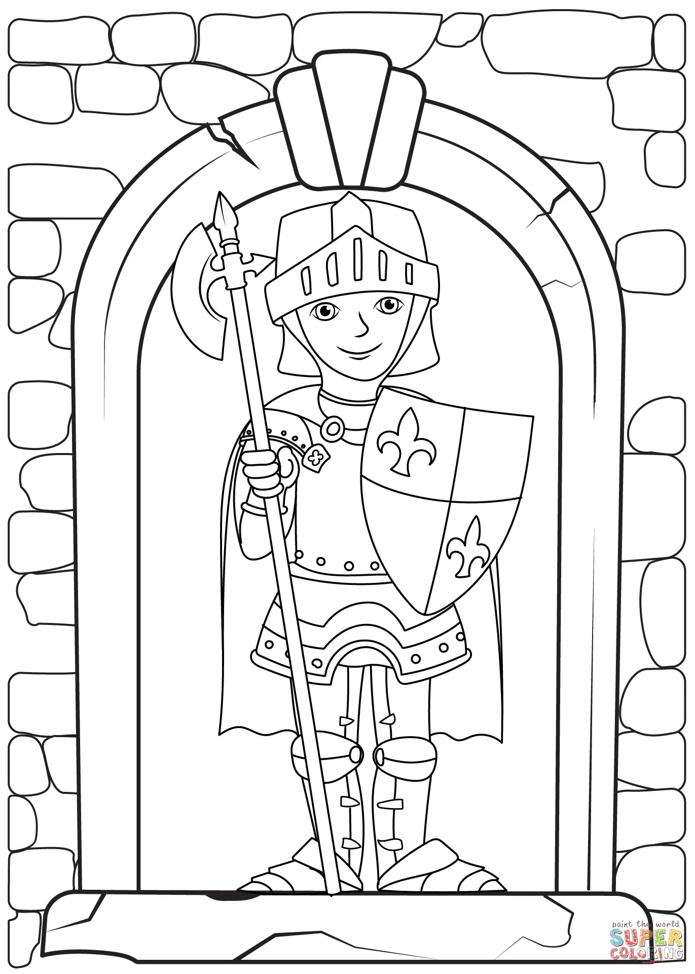 Cavaleiros Para Colorir 7