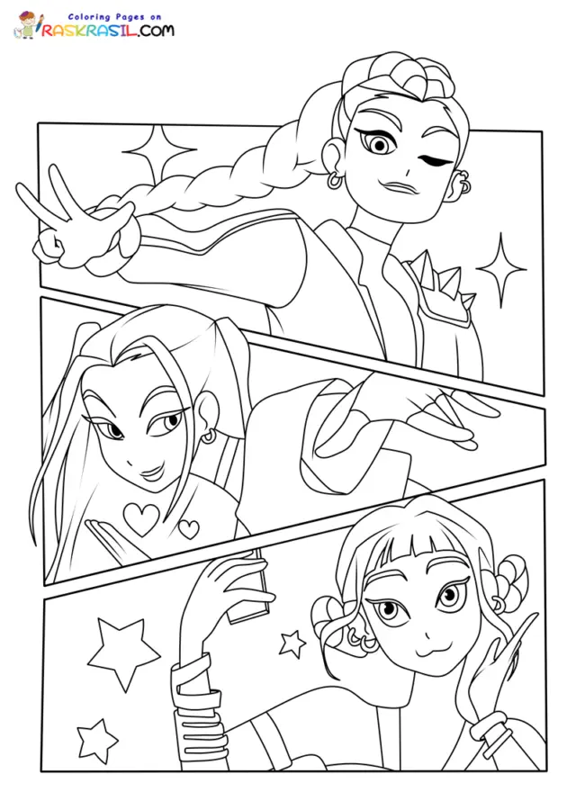 KPop Demon Hunters Coloring Pages 7
