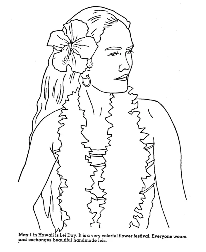 Lei Day Coloring Pages 6
