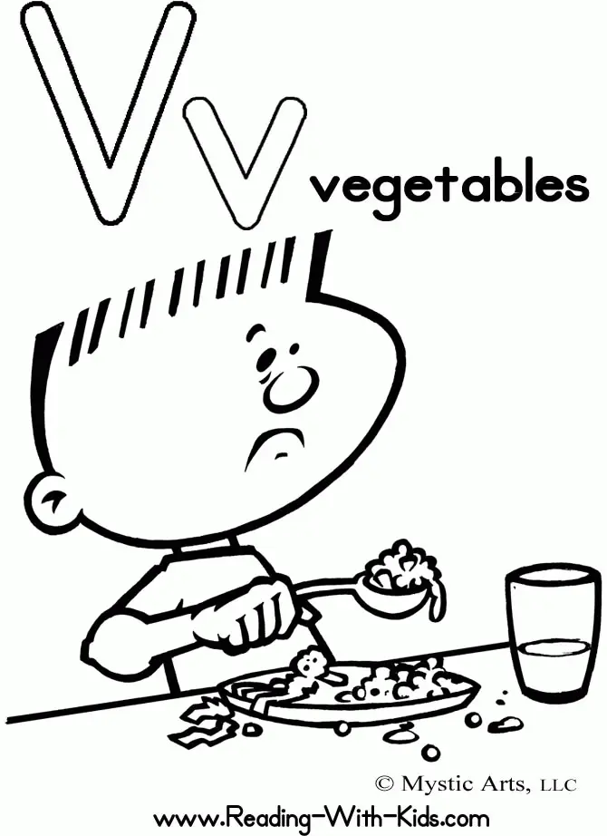 Desenhos de Letra V Para Colorir 1