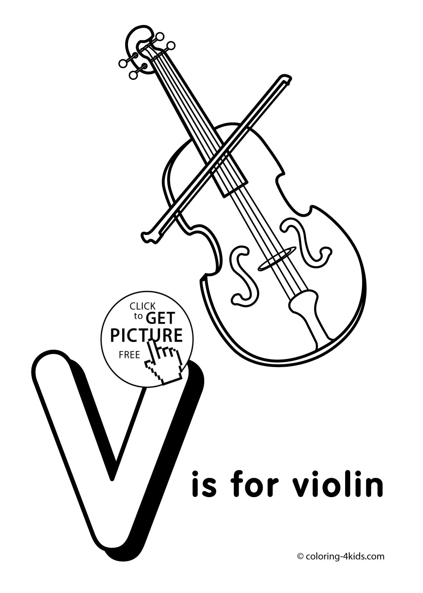 Desenhos de Letra V Para Colorir 45