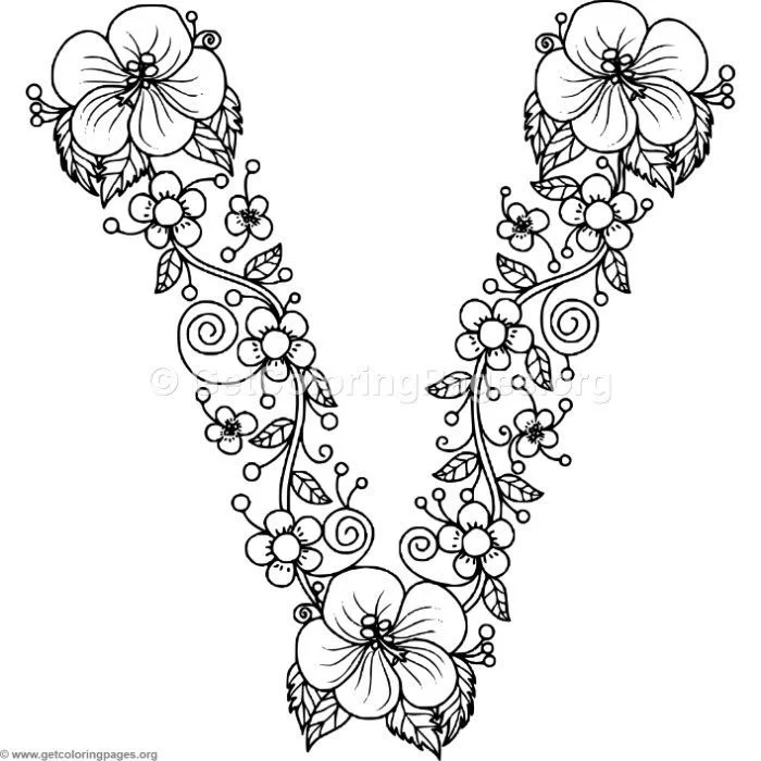 Desenhos de Letra V Para Colorir 46