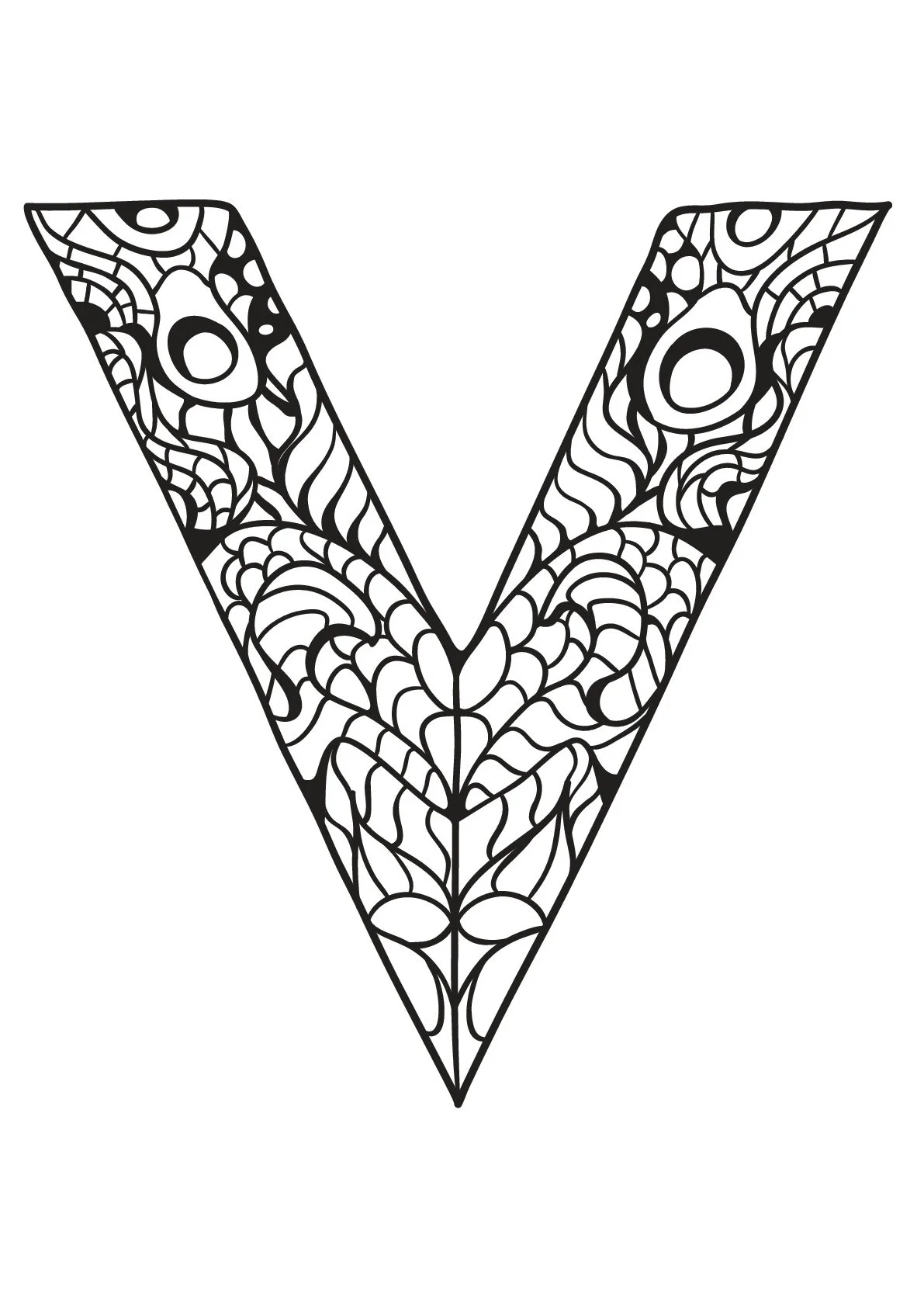 Letter V Coloring Pages 50