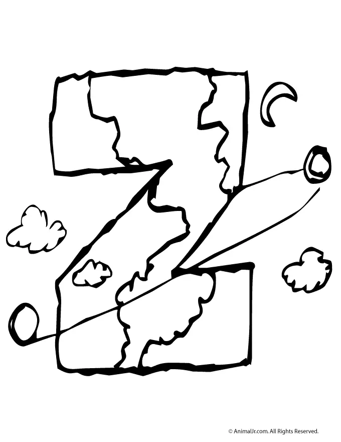 Desenhos de Letra Z Para Colorir 19