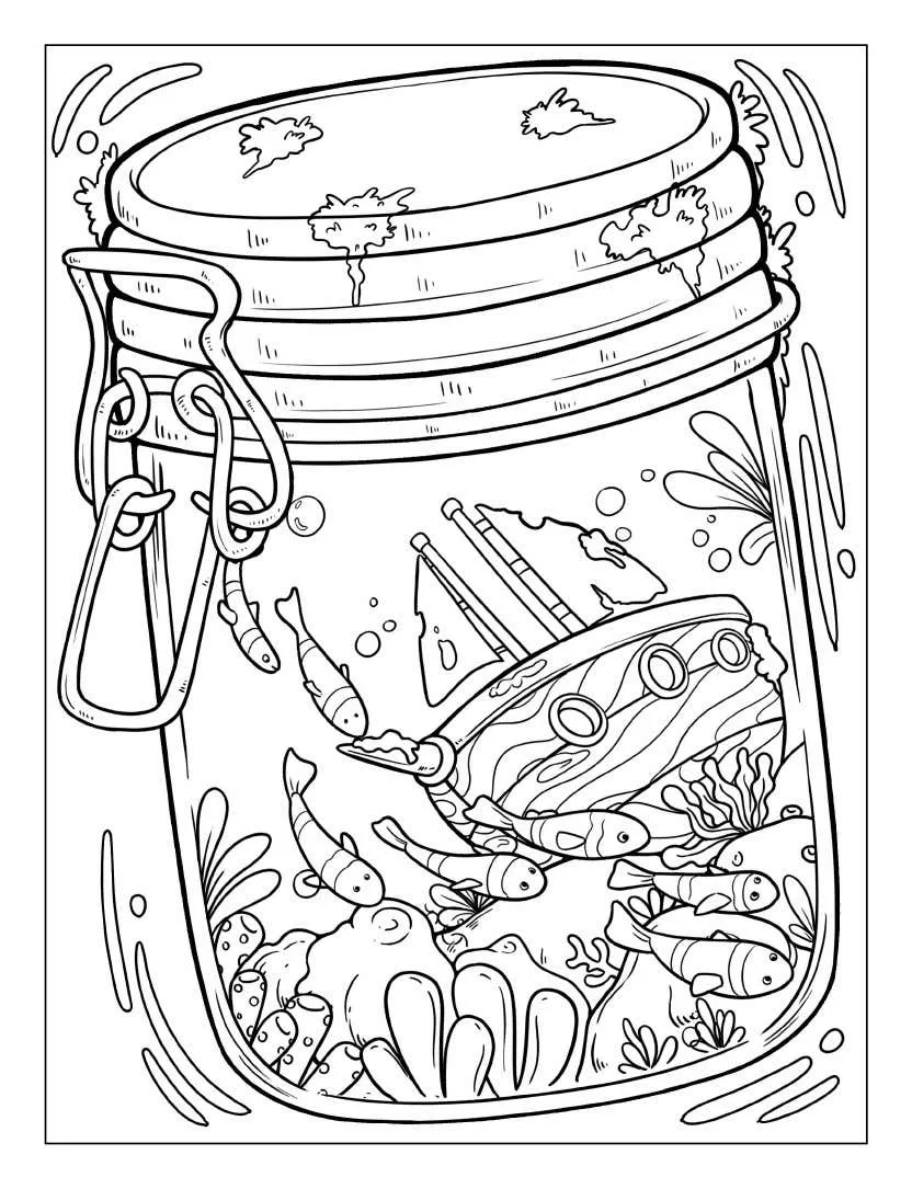 Life Inside Jar Coloring pages 4