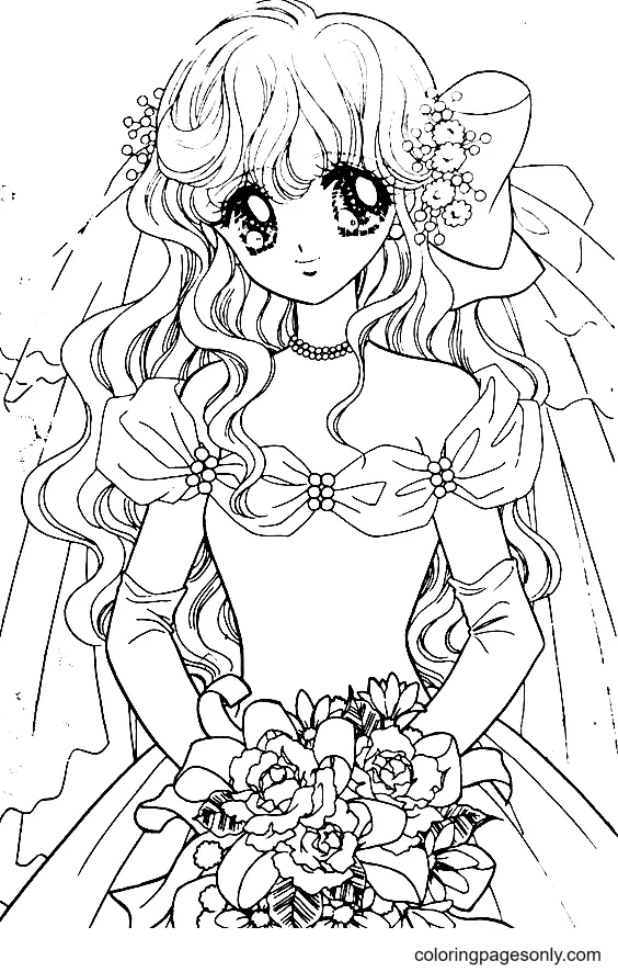 Long Hair Anime Girl Coloring Pages 27