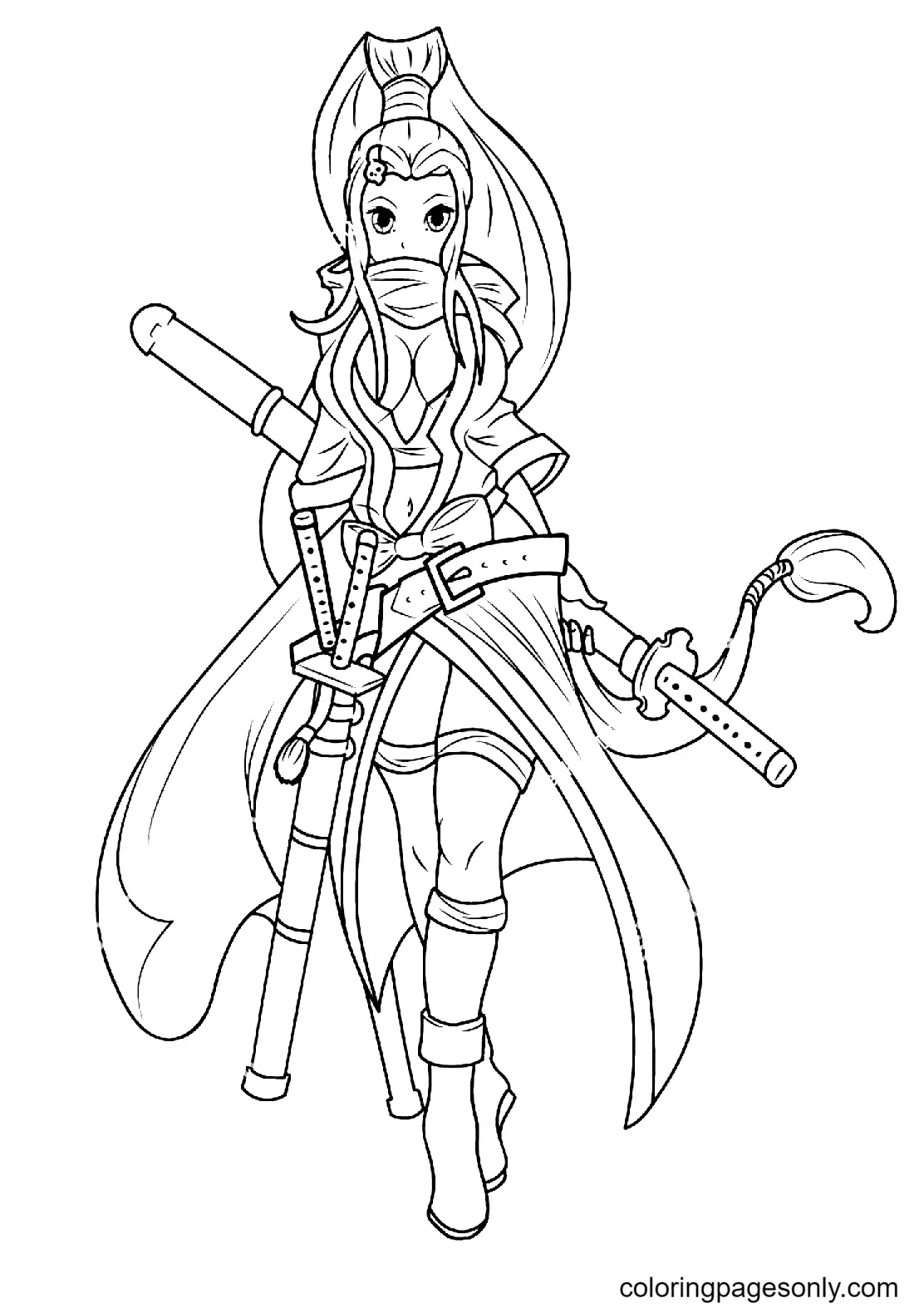 Long Hair Anime Girl Coloring Pages 32