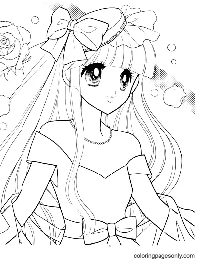 Long Hair Anime Girl Coloring Pages 6
