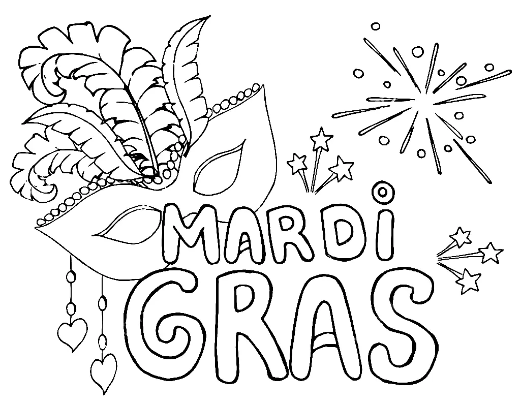 Desenhos de Mardi Gras para colorir 13