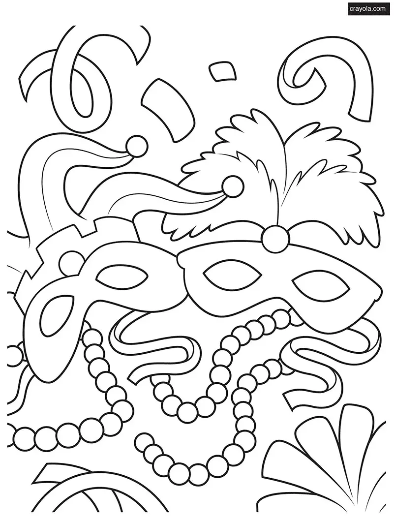 Desenhos de Mardi Gras para colorir 17