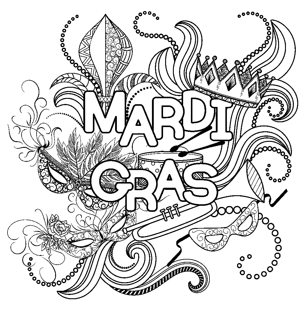 Desenhos de Mardi Gras para colorir 19