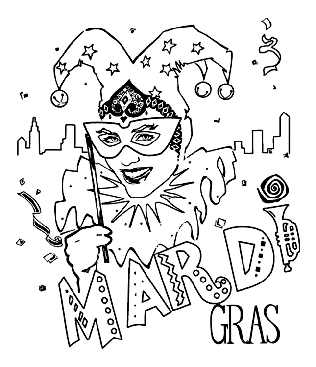 Desenhos de Mardi Gras para colorir 28