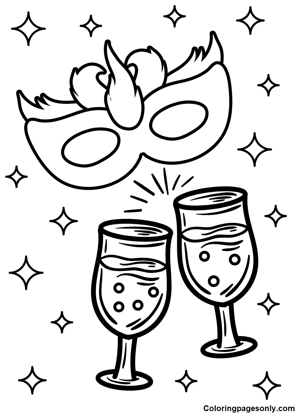 Desenhos de Mardi Gras para colorir 49