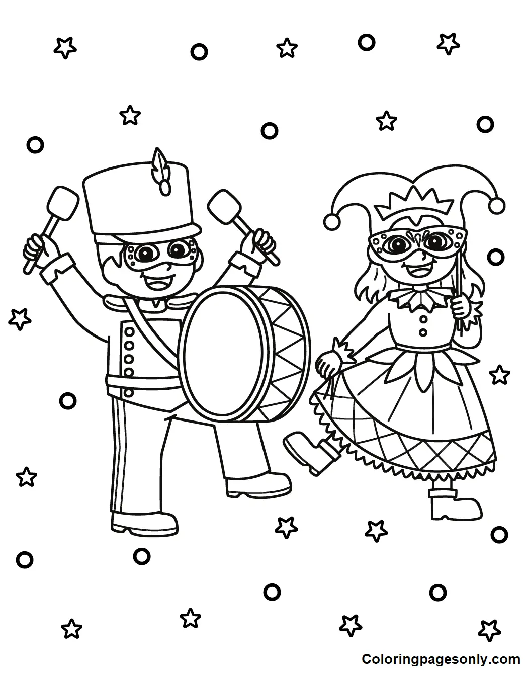 Desenhos de Mardi Gras para colorir 55