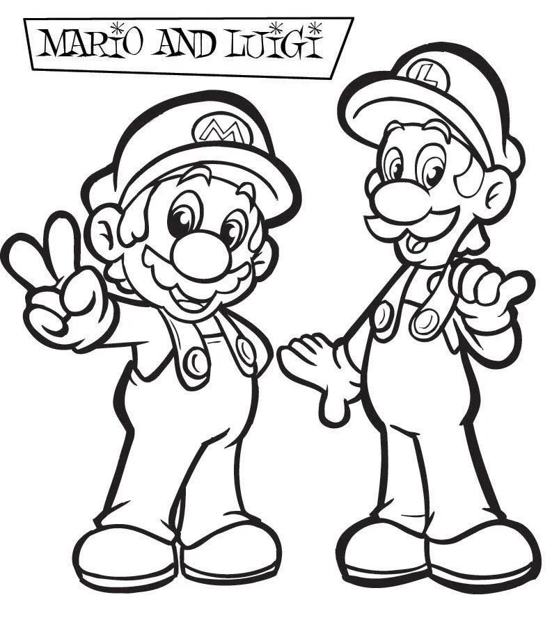 Desenhos de Mario and Luigi Para Colorir 1