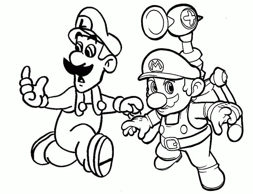 Desenhos de Mario and Luigi Para Colorir 11