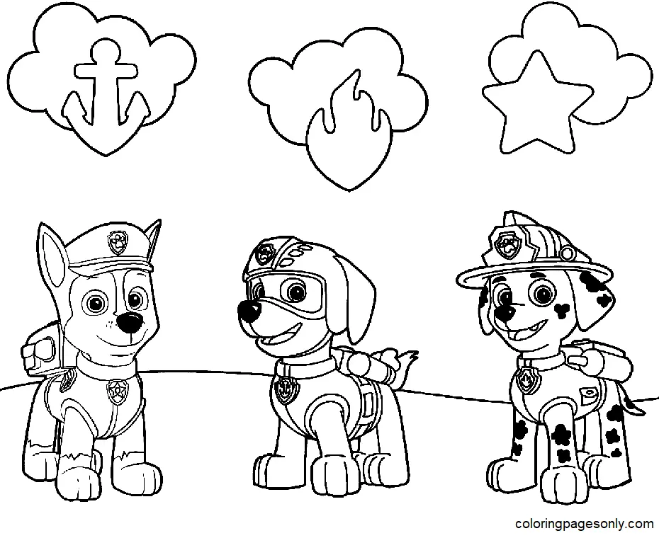Marshall Paw Patrol Coloring Pages 17