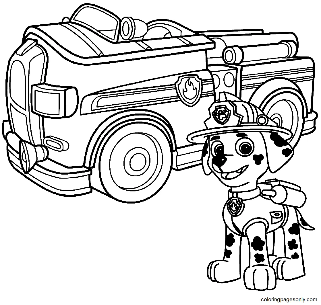 Marshall Paw Patrol Coloring Pages 9