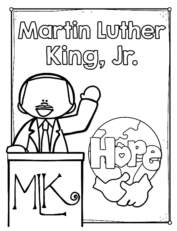 Martin Luther King Jr Para Colorear 11