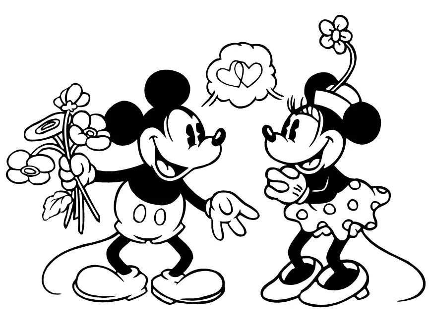 Mickey Mouse Valentines Coloring Pages 13