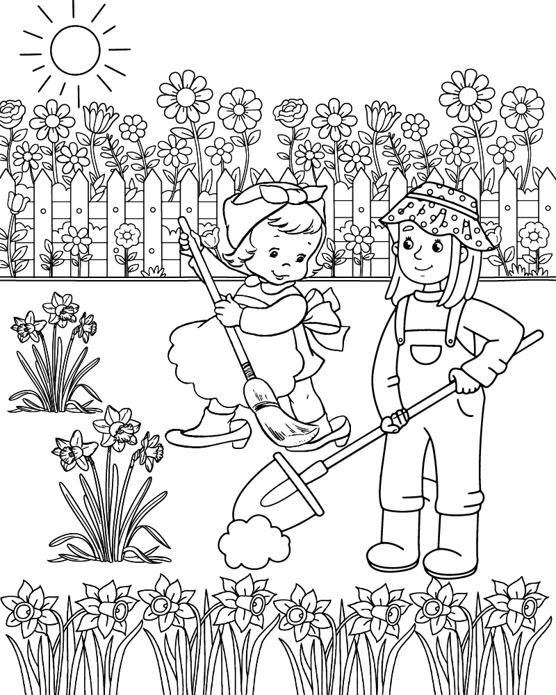 Mom and Daughter Coloring Pages 10