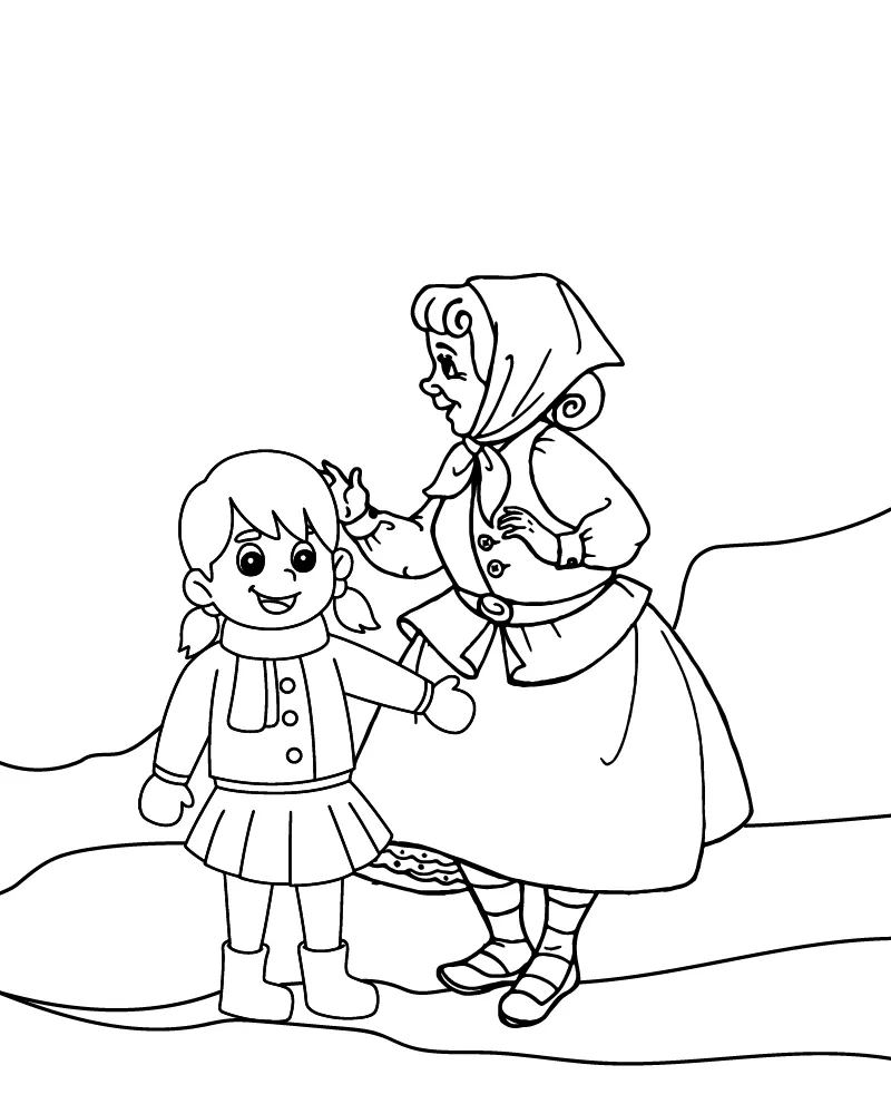 Mom and Daughter Coloring Pages 11