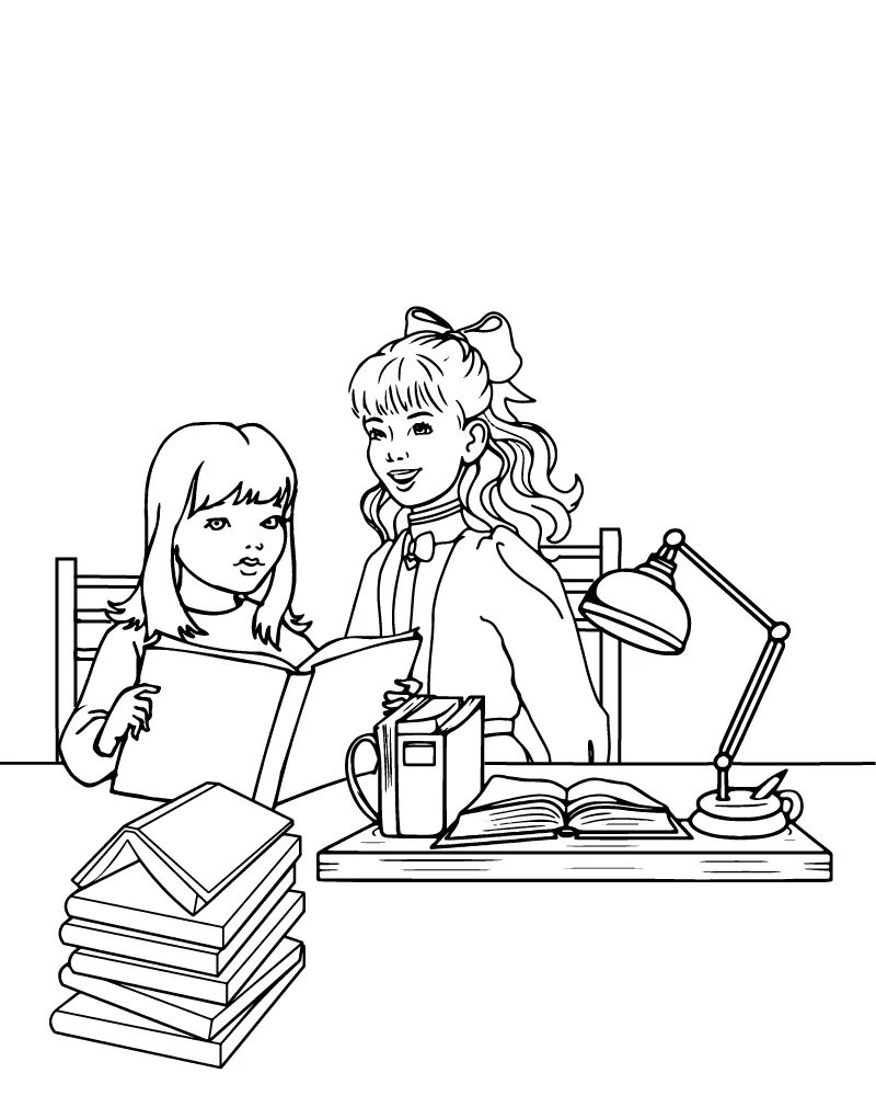 Mom and Daughter Coloring Pages 16