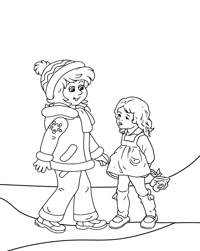 Mom and Daughter Coloring Pages 18