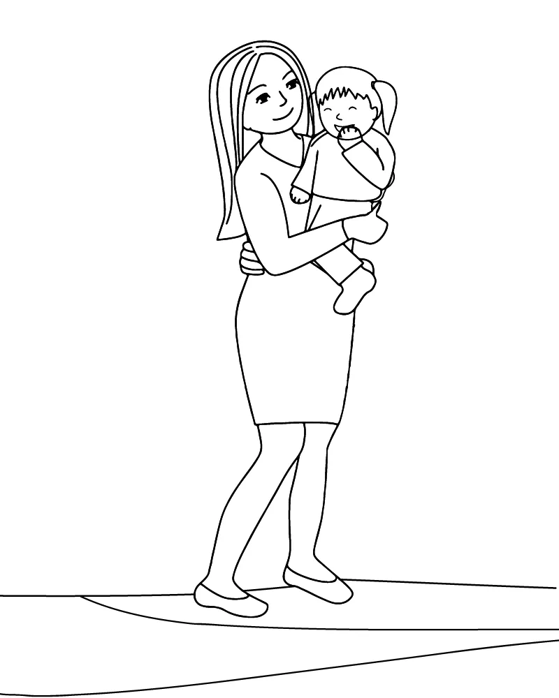 Mom and Daughter Coloring Pages 20