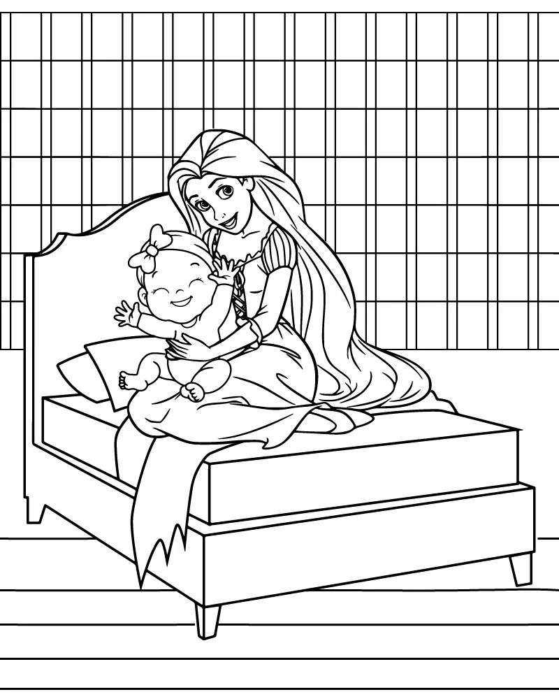 Mom and Daughter Coloring Pages 6