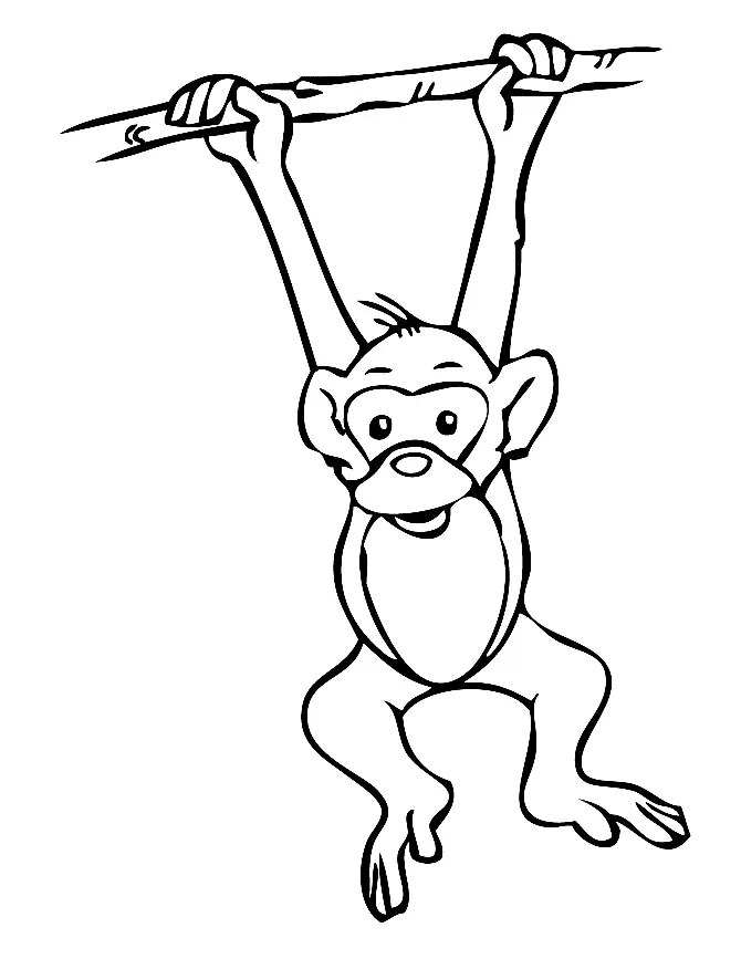 Monkey Coloring Pages 10