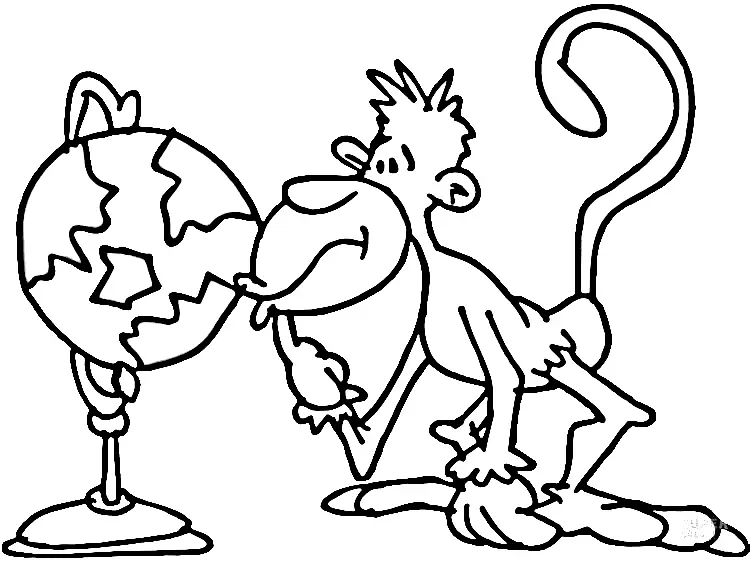 Monkey Coloring Pages 39