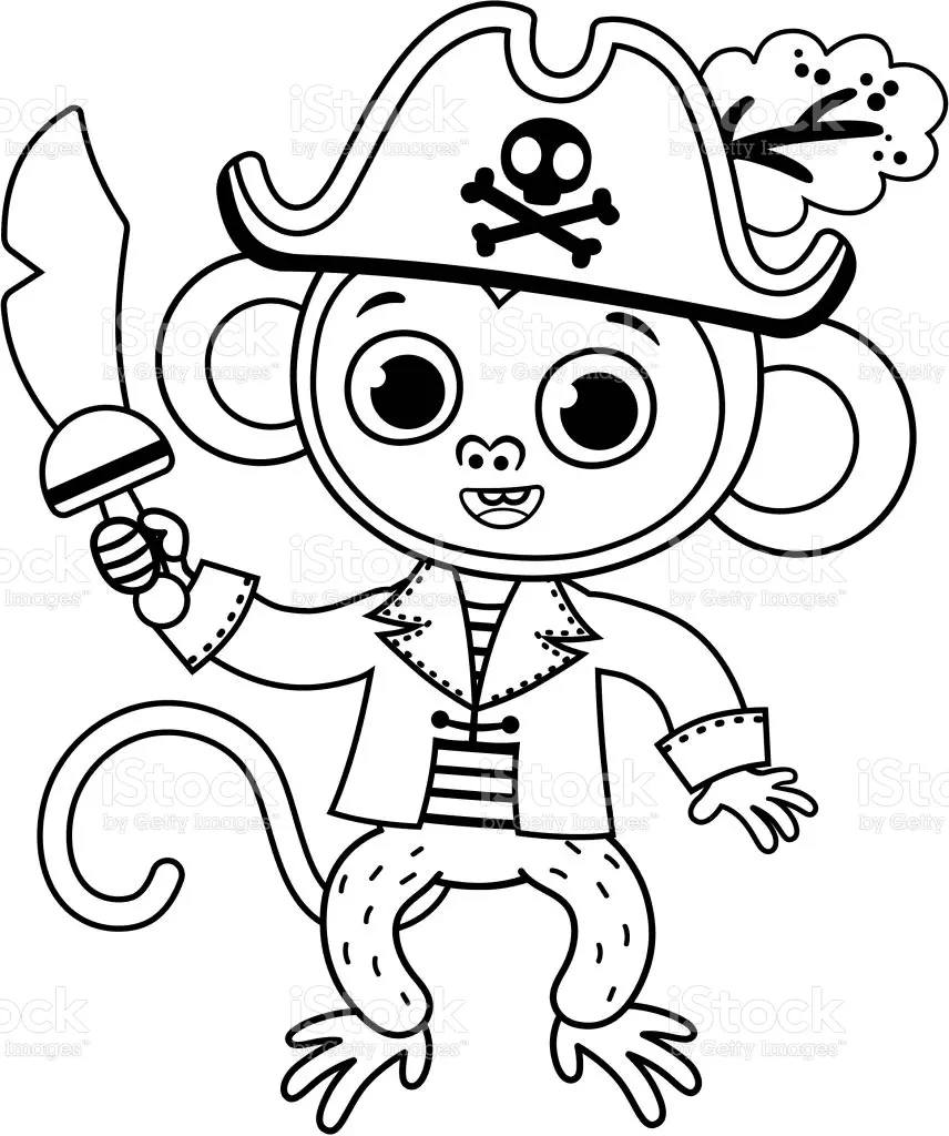 Monkey Coloring Pages 6