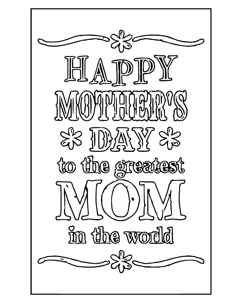 Mother s Day Cards Coloring Pages 14