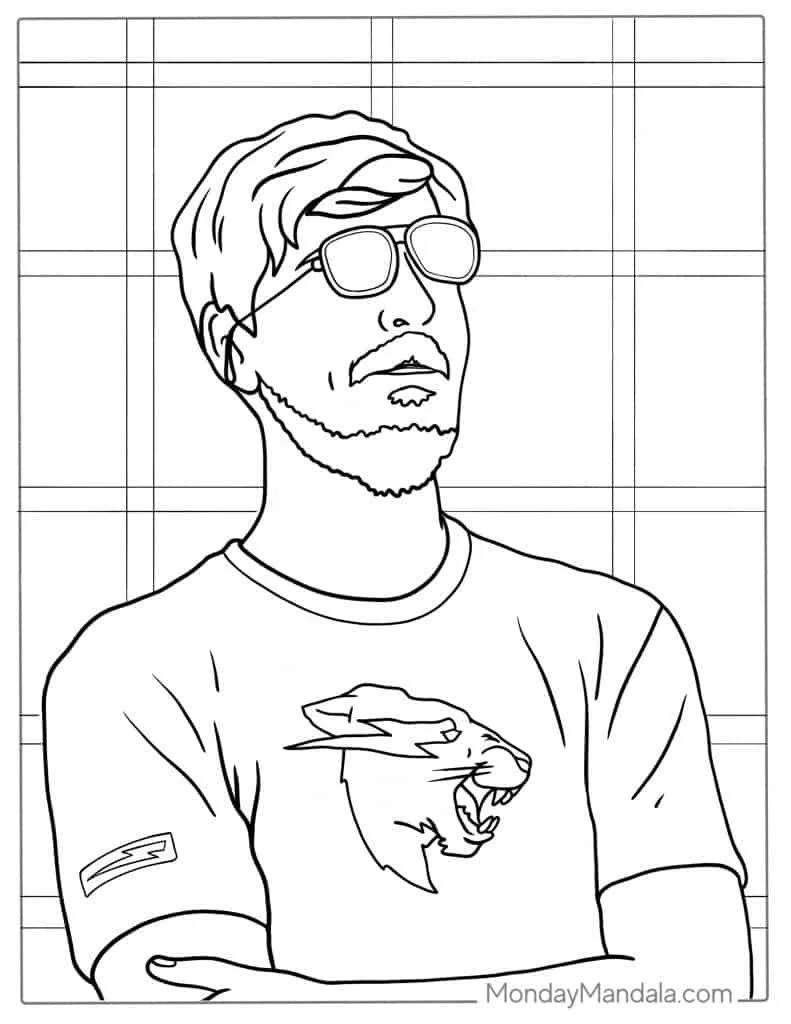 Desenhos de Mr Beast Para Colorir 8