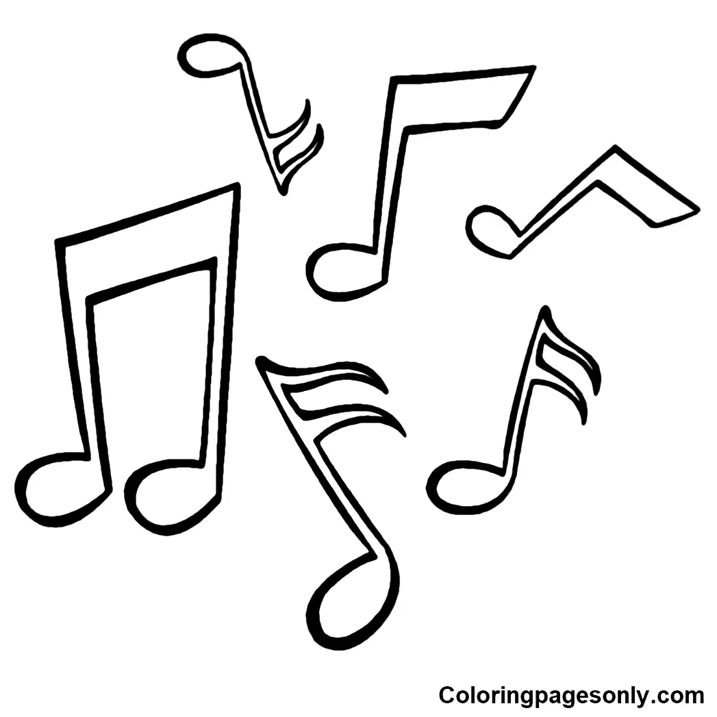 Desenhos de Notas Musicais Para Colorir 22