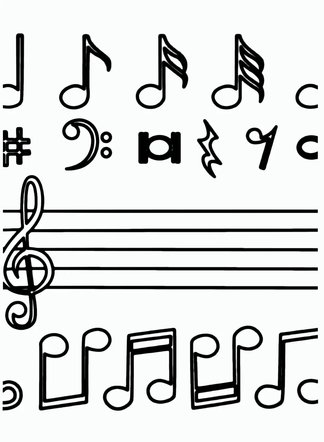 Desenhos de Notas Musicais Para Colorir 33