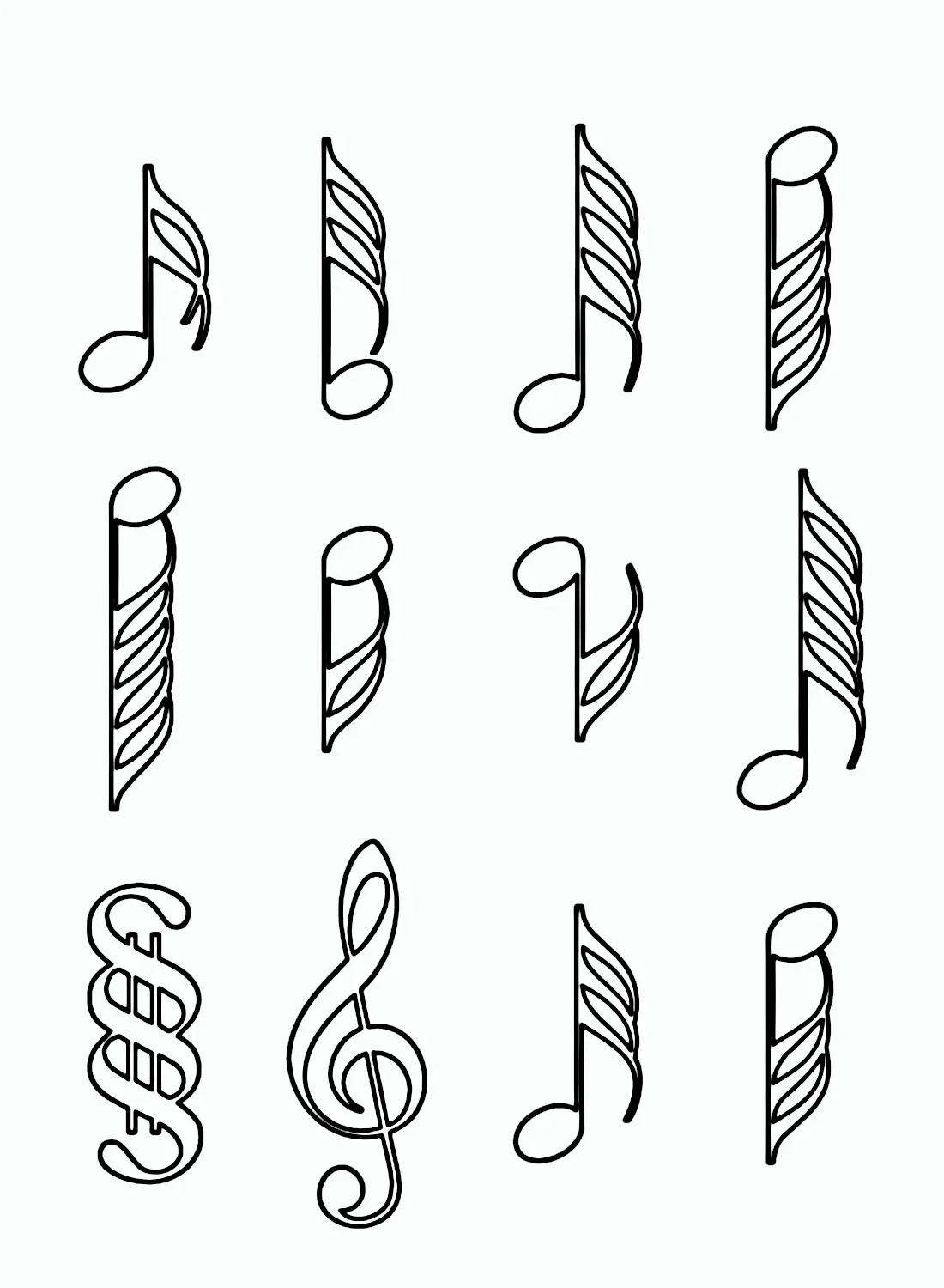 Desenhos de Notas Musicais Para Colorir 35